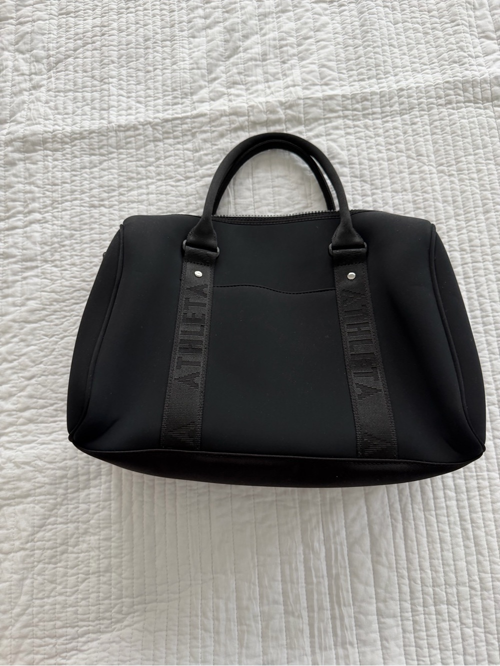 Athleta Black Neoprene Tote Satchel